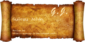György Jolán névjegykártya