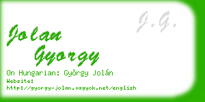 jolan gyorgy business card
